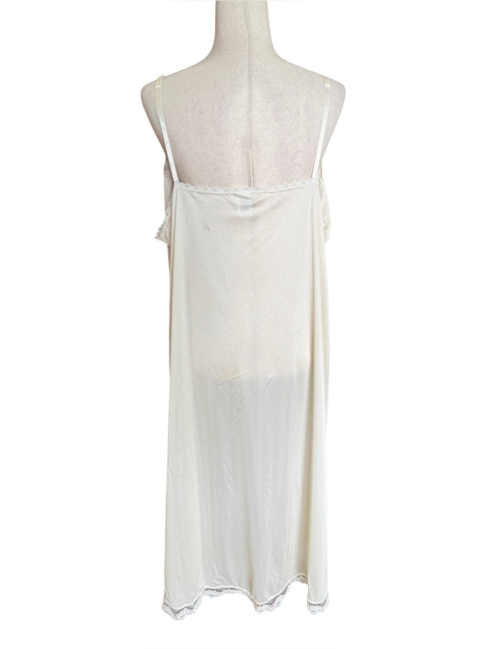 Vintage Ivory Lace-Trim Slip Chemise - Picture 2 of 5